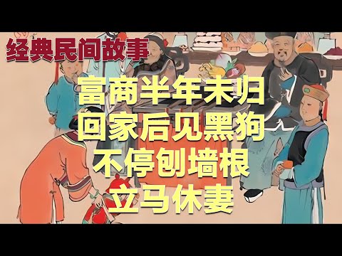 富商半年未归，回家后见黑狗不停刨墙根，立马休妻#故事 #民间故事