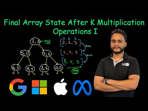 Final Array State After K Multiplication Operations I | Leetcode 3264