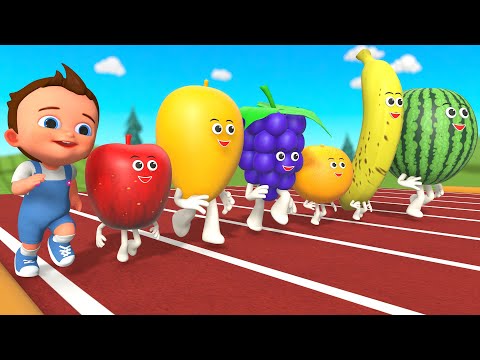 Learning Fruits Names - Talking Fruits Running Race Fun Playing with Little Baby | Kids Educational