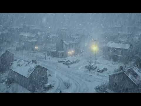 Intense Winter Storm at a neighborhood | Howling Wind & Blowing Snow ┇Sounds for Sleep, & Relaxation