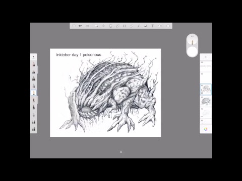 Inktober Day 1 poisonous live drawing on Ipad part 2