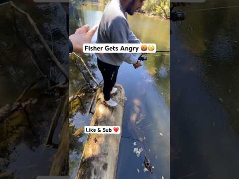 Angry Fisherman gets pushed 😳😡 #foryou #shortfeed #trending #feed #search #fishing #prank