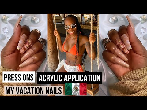 How to apply PRESS ON NAILS with ACRYLIC Powder