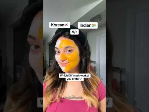 🇰🇷 Korean V/S Indian 🇮🇳 DIY mask ✨ #shorts #skincare #korean #koreanskincare