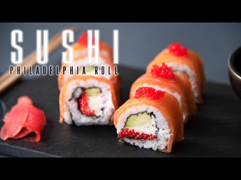 Philadelphia Roll | Sushi Recipe - Cucumbers Replaced with Red Caviar