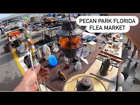 Shopping for Antiques at Pecan Park Florida  Flea Market to Resell | Railroad Lantern Primitives