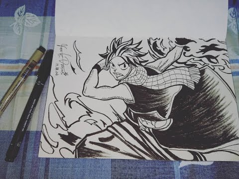 【TenK Draws】妖精的尾巴  納茲 繪畫過程 Drawing Fairy Tail Natsu timelapse