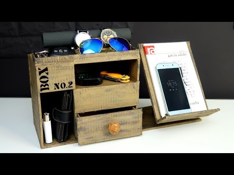 DESKTOP ORGANIZER MADE OUT OF CARDBOARD