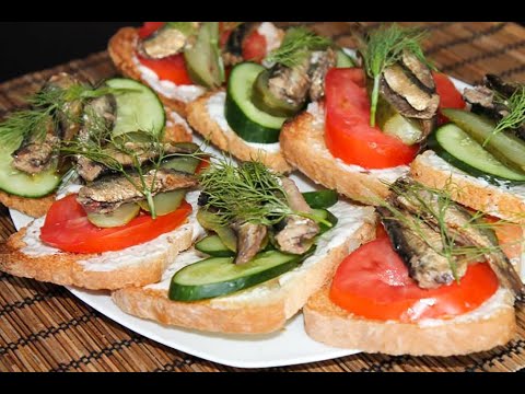 Праздничные Бутерброды со Шпротами Очень Вкусно!!! / Праздничные Бутерброды / Sprat Sandwiches