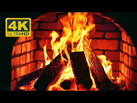 🔥 Cozy Fireplace 4K Ambience (12 HOURS). Fireplace with Burning Logs & Crackling Fire Sounds 4K ASMR