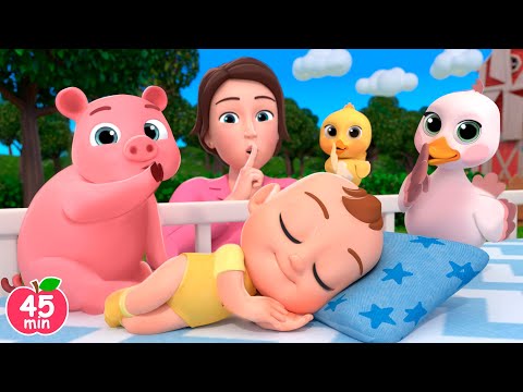 Sleep with Animal Babies | Hush Little Baby (Farm Version) +More Lalafun Nursery Rhymes & Kids Songs