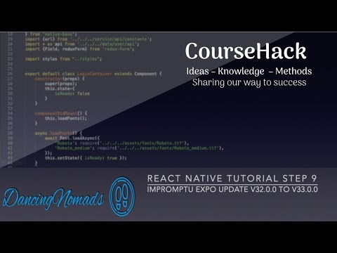 React Native Tutorial Step 9 - Impromptu Expo Update v33.0.0 to v33.0.0