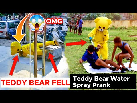 Teddy Bear Funny Water Spray Prank | क्यूट सै teddy गिर गया 😱