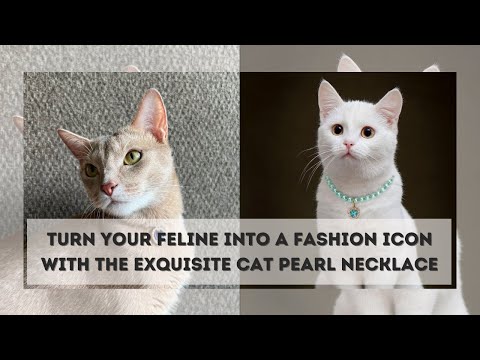 Pet Cat Pearl Necklace – Adjustable Rhinestone Cat Collar with Colorful Bling