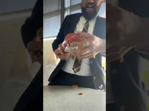 Students prank teacher with baking soda and ketchup 😳 #science #teacher #prank #school #students