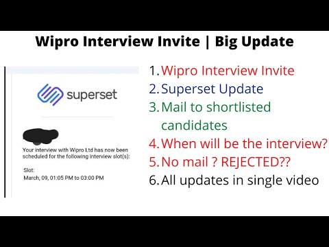 Wipro Interview Invite Mail  | Wipro Interview Invite to Shortlisted Candidates |