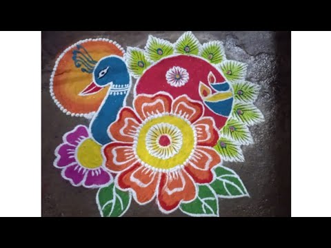 Pongal rangoli kolam designs||easy rangoli||pongal kolam||dharas house||#105