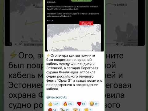 Отловили роzz. судно "Орел S” и «захватили» по подозрению в повреждении кабеля