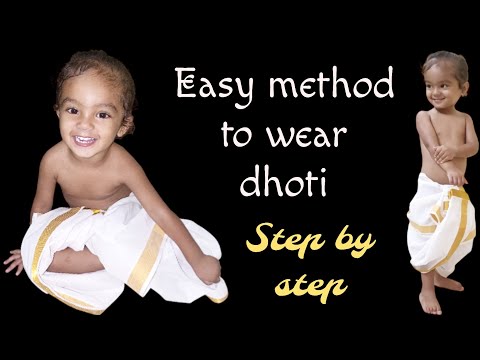 How to wear dhoti in krishna style/Krishnar dress/dhoti for krishna dress