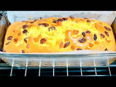 湿润、松软、美味的【葡萄干、杏子磅蛋糕】简单又快速 / Raisin and Dried Apricot Pound Cake