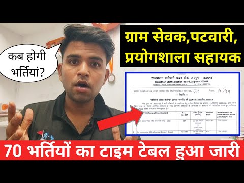 बड़ी घोषणा | नई 70 भर्तियों का कैलेंडर हुआ जारी | RSSB GRAM SEVAK 2025,PATWARI,REET | RPSC,RSMSSB