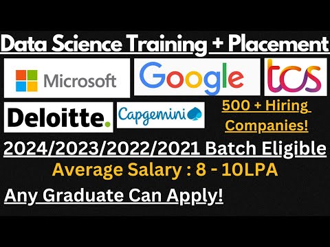 Data Science Training + 500 + Companies Hiring For Data Science Role | Avg Package : 8 - 10 LPA 🔥🔥