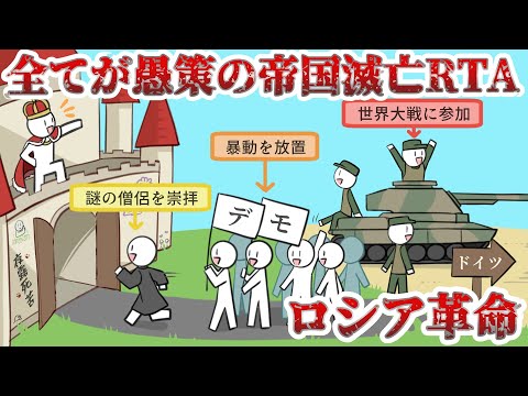 【ロシア革命-中編-】皇帝のやる事全てが裏目に出る帝国滅亡RTA【ゆっくり歴史解説】