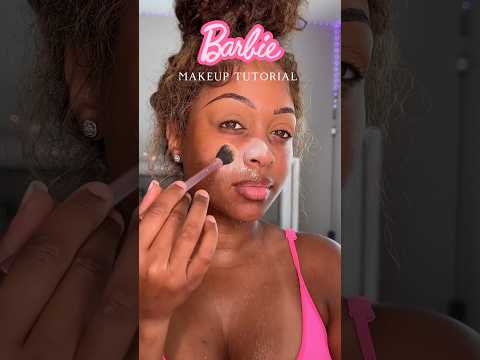 I TRIED BARBIE’S VIRAL MAKEUP TUTORIAL🩷😨🔥 #viral #barbie #makeup #makeuptutorial #trendingshorts