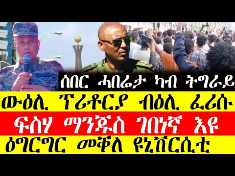 ሰበር ዜና🔥ውዕሊ ፕሪቶርያ ብዕሊ ፈሪሱ/ፍስሃ ማንጁስ ገበነኛ እዩ/ዕግርግር መቐለ ዩኒቨርሲቲ December 24, 2024