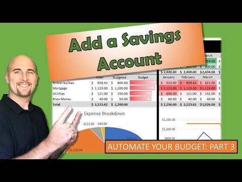 Add a Savings Account | Automate your Budget | Excel Budget Template | Personal Finance