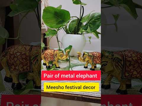 Beautiful pair of metal elephant #meesho #festivalhaul #viralshort #ytshort #homedecor #diwali