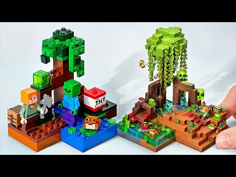 Remaking Minecraft LEGO Swamp with clay  - ASMR