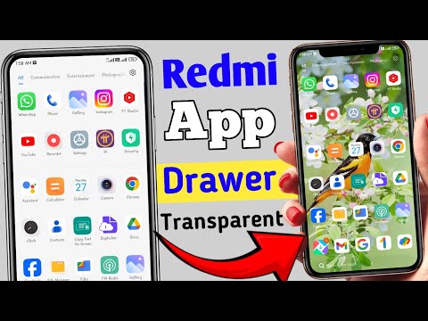 Redmi App Drawer Transparent | App Drawer Transparent Kaise Kare Android | Transparent App Drawer