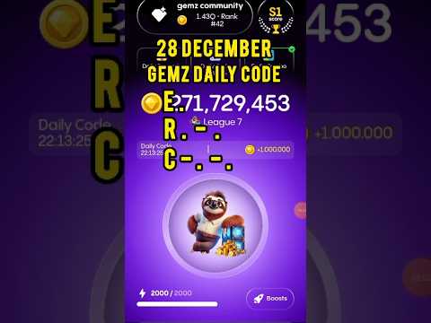 Today's Gemz daily code | gemz daily code 28-29 December  | 28-29 December gemz Combo cards