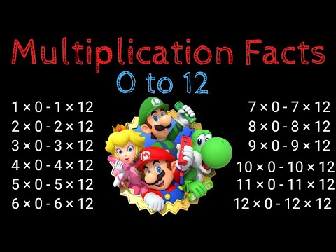 Mario Multiplication Facts 1 - 12 Times Table  One to Twelve Multiplication Flashcards 3rd Grade