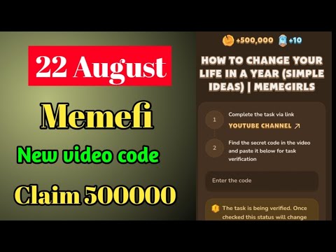 How To Change your Life in a Year ( Simple Ideas ) | memeGirls | Memefi new video code 22 August