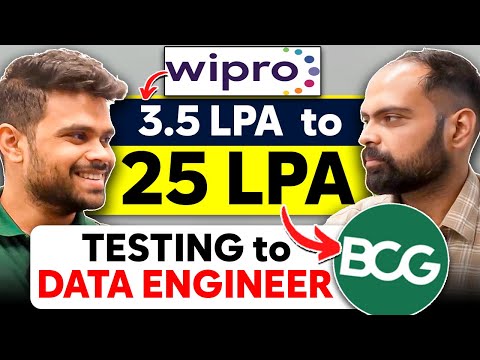 TESTER in Wipro to DATA ENGINEER in BCG | 3.5LPA to 25LPA | Complete Roadmap