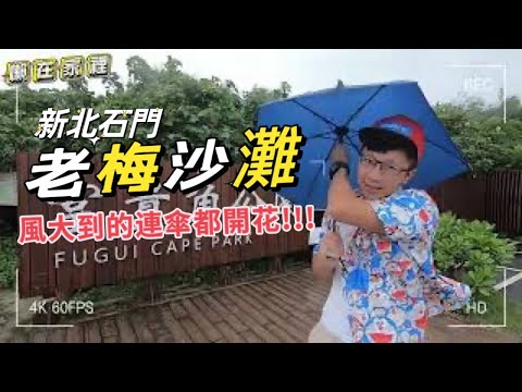 【9898系列】台北景點 | 老梅沙灘 | 風超大與開花的雨傘（下） #台北景點 #台北 #台北旅遊