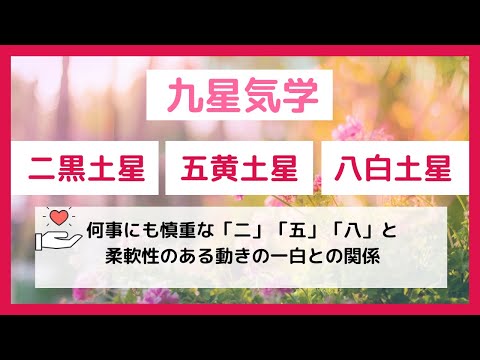 【二黒土星】【五黄土星】【八白土星】何事にも慎重なニ・五・八と柔軟性のある動きの一白との関係