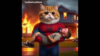 Feline Heroics: The Day a Cat Became a Superhero!#viralshorts #cats lovers #aiart