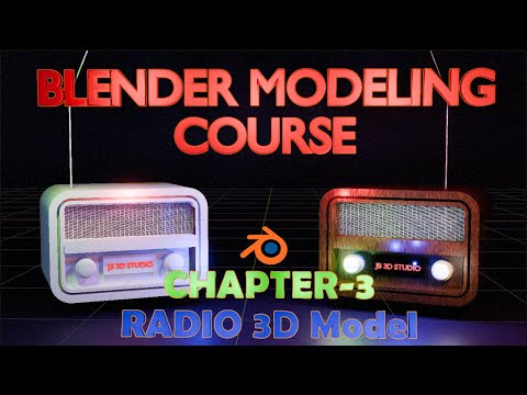 Blender Modeling Course: Chapter-3: Modeling a Radio (Beginner to Pro) #blender #b3d #3d