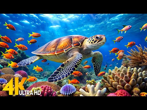 Underwarter World 🐠 Tropical Fish, Coral Reef, Jellyfish | Relaxing Music for Deep Sleep, Meditation