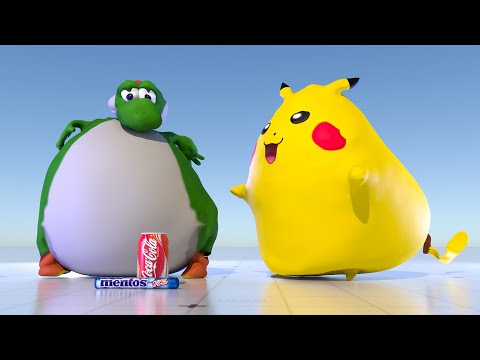 Yoshi & Pikachu VS 1000KG experiment! 🙃⚡