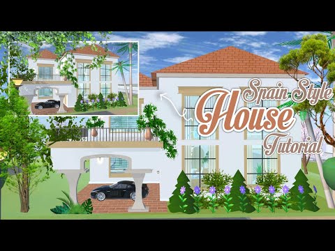 Spain Style House Tutorial Aesthetic ✨🌸 : Sakura School Simulator #sakuraschoolsimulator #sakura