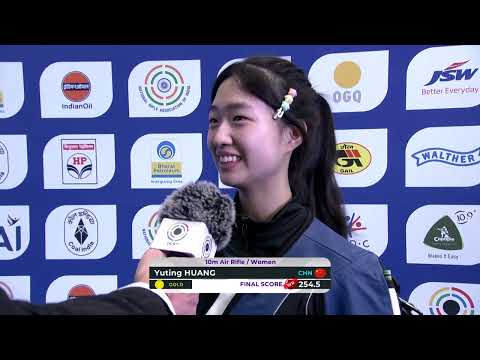 Interview Yuting Huang CHN Gold Medal 10m Air Rifle Women Delhi IND ISSF World Cup Final 2024