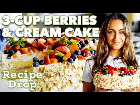 Berries & Cream Cake Using Only Three Cups | Recipe Drop | Food52