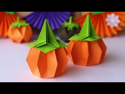 Halloween Paper Pumpkin Lantern | Halloween Decoration Ideas| Origami Pumpkin | Halloween Crafts