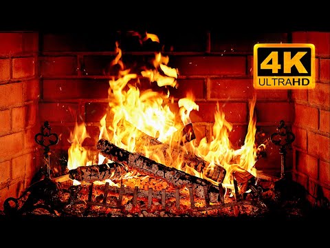 🔥 Fireplace 4K UHD! Fireplace with Crackling Fire Sounds. Fireplace Burning for Home