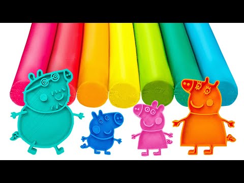 Peppa Pig Family Play Doh Molds | Best Learn Colors and Shapes | Preschool Toddler Learning Video