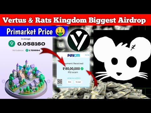 Vertus Airdrop listing date । Rats Kingdoms Airdrop😱 |Vertus airdrop withdrawal💲